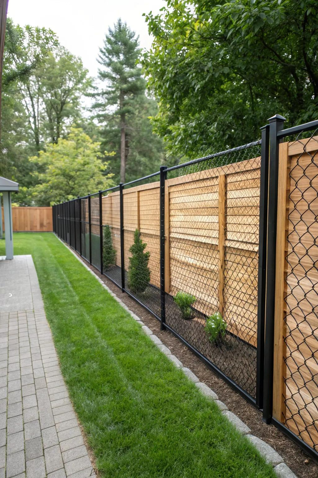 16+ Creative Chain Link Fence Covering Ideas within Wood And Chain Link Fence Ideas
