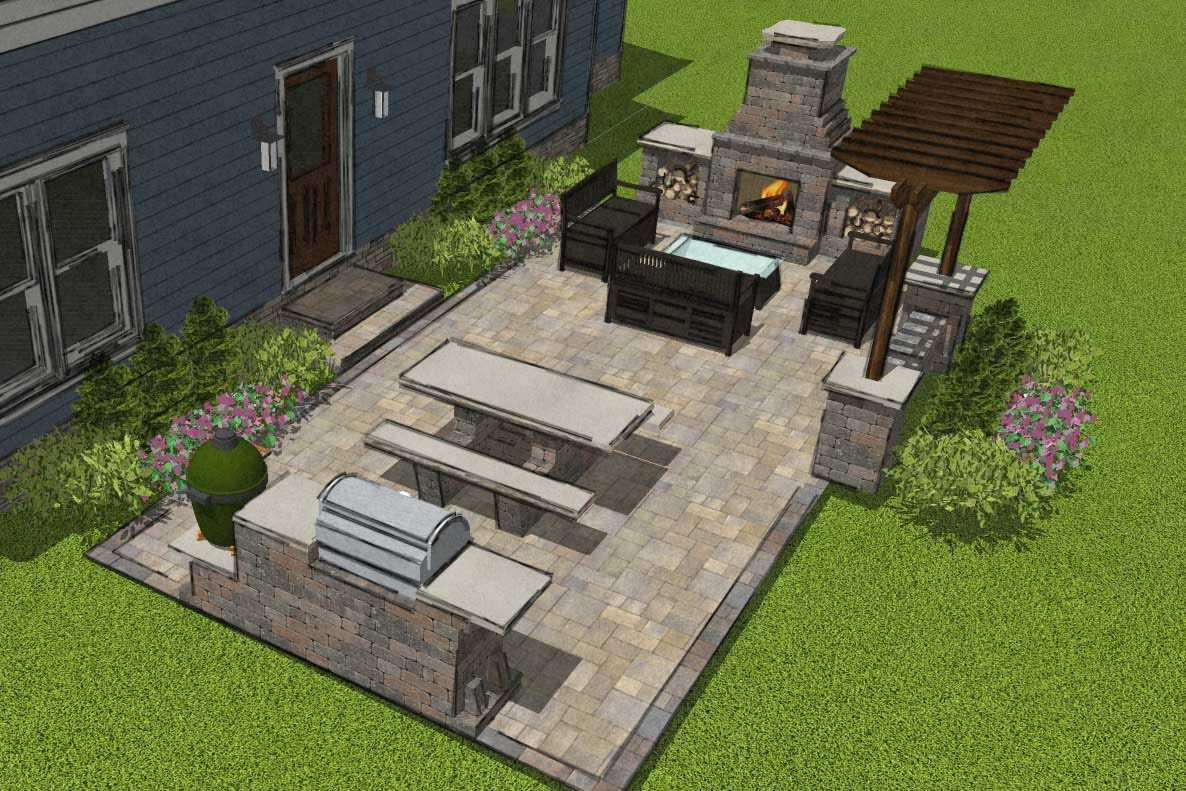 9 Small Patio Designs With Big Impact | Patio Layout, Small Patio ... intended for Outdoor Kitchen And Fireplace Ideas