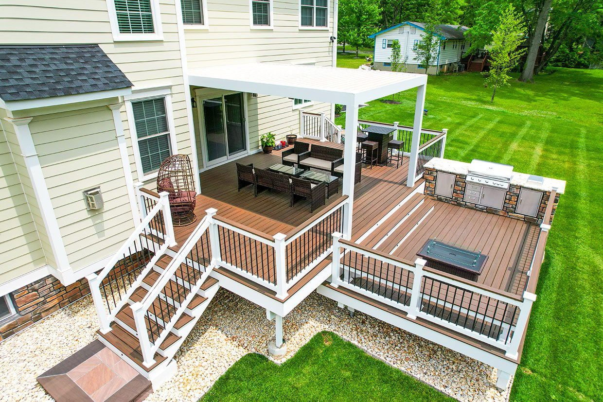 Experts Tips To Maximize Backyard Space With A Tiered Deck in Second Story Deck Plans Pictures