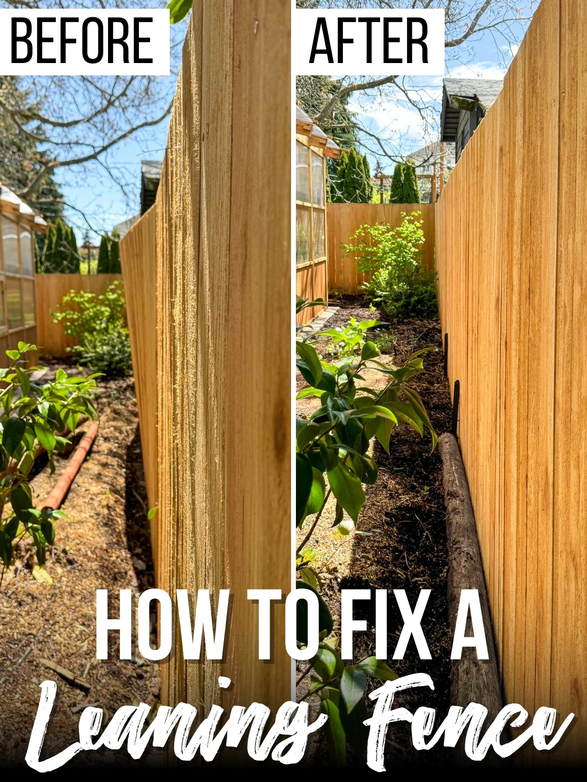 How To Fix A Leaning Fence (The Lazy Way!) - The Handyman's Daughter for Why Your Fence Panels Are Loose and How to Fix Them Properly