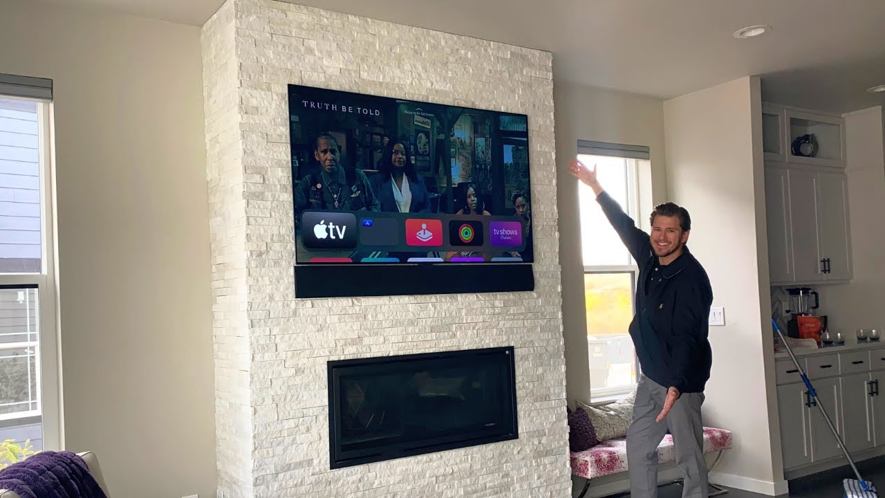 How To Mount A Tv Over A Fireplace Mounting A Tv Over The Fireplace: regarding How to safely mount a TV on an uneven stone fireplace without cracking the rock
