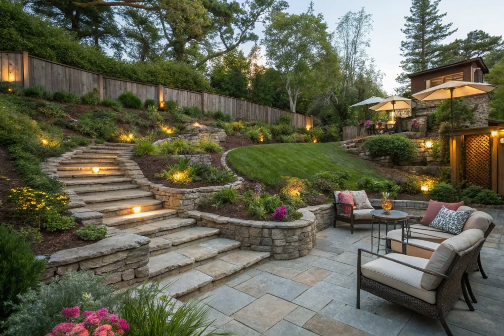 Landscaping Ideas On A Sloped Backyard in How Do You Level Out A Yard