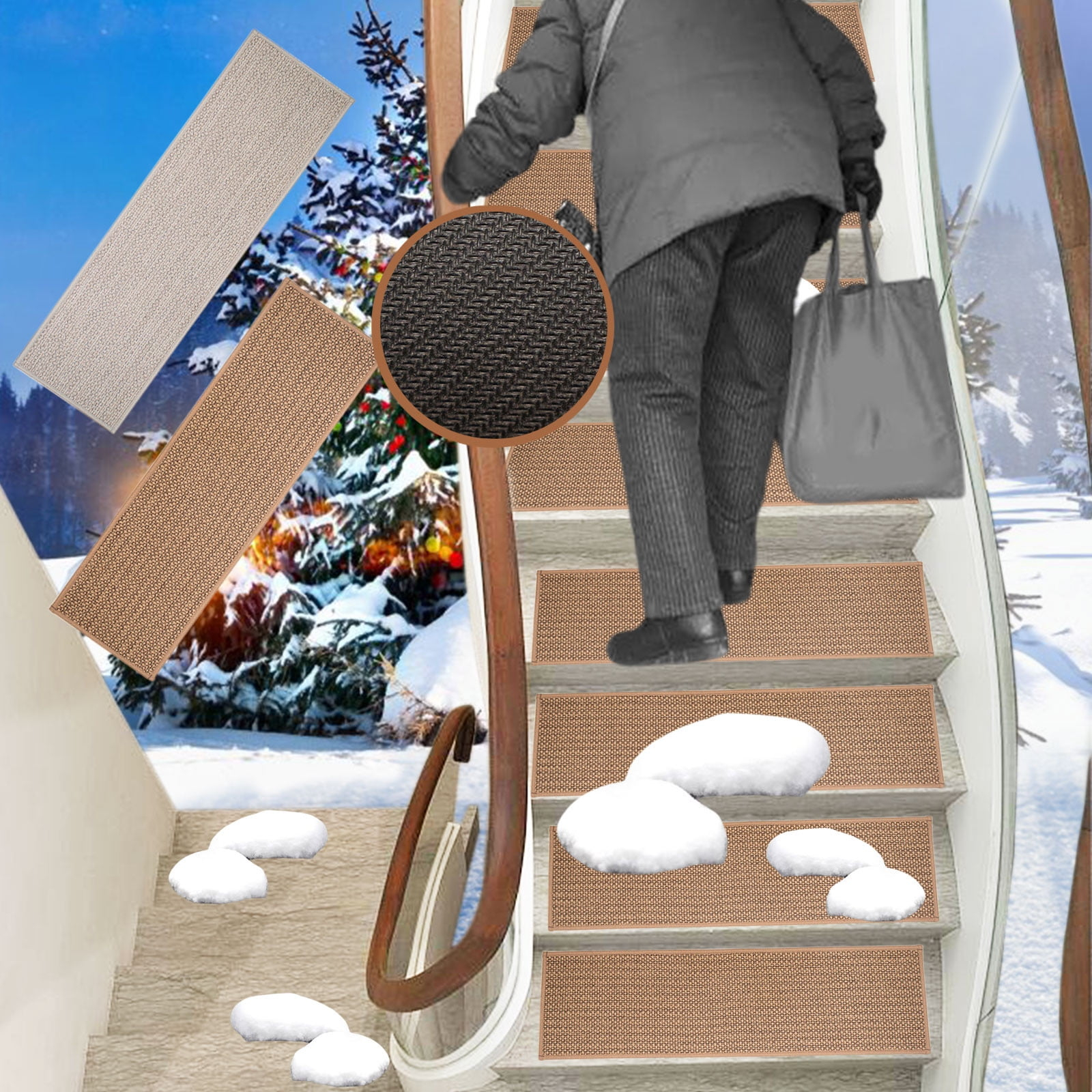 Outdoor Stair Treads, Non-Slip Rubber Backing Mats For Rain And Snow ... with Stop the Slip How to Choose Outdoor Stair Treads That Actually Work in Rain and Snow