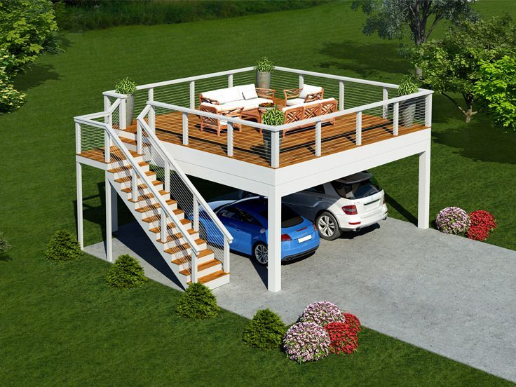 Plan 68705Vr Detached Garage Plan With Rooftop Deck – Artofit pertaining to Why the Deck Over Garage Layout Is the Smartest Choice for Sloping Properties