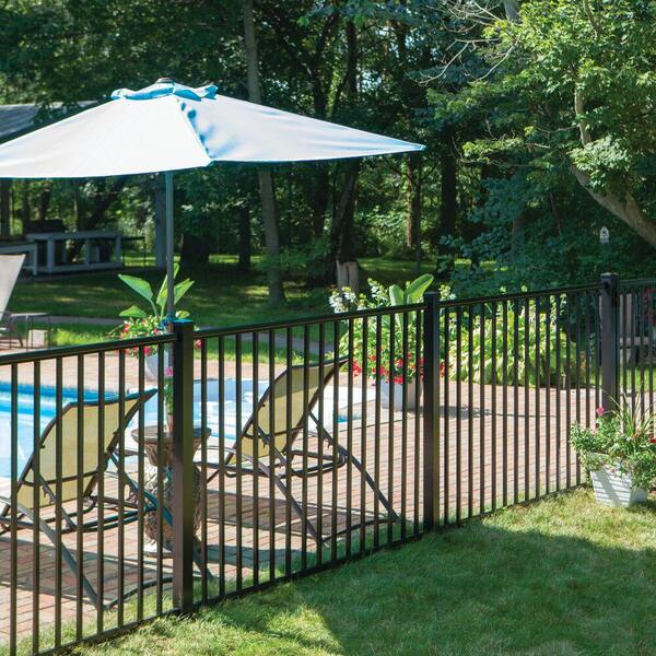 Pool - Metal Fence Panels - The Home Depot regarding Metal To Wood Fence Brackets