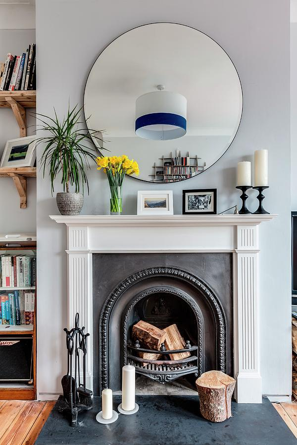 Round Mirror Over Fireplace Rules At Waldo Ross Blog with The Ultimate Guide to Hanging Mirrors and Art Over Your Fireplace Mantel