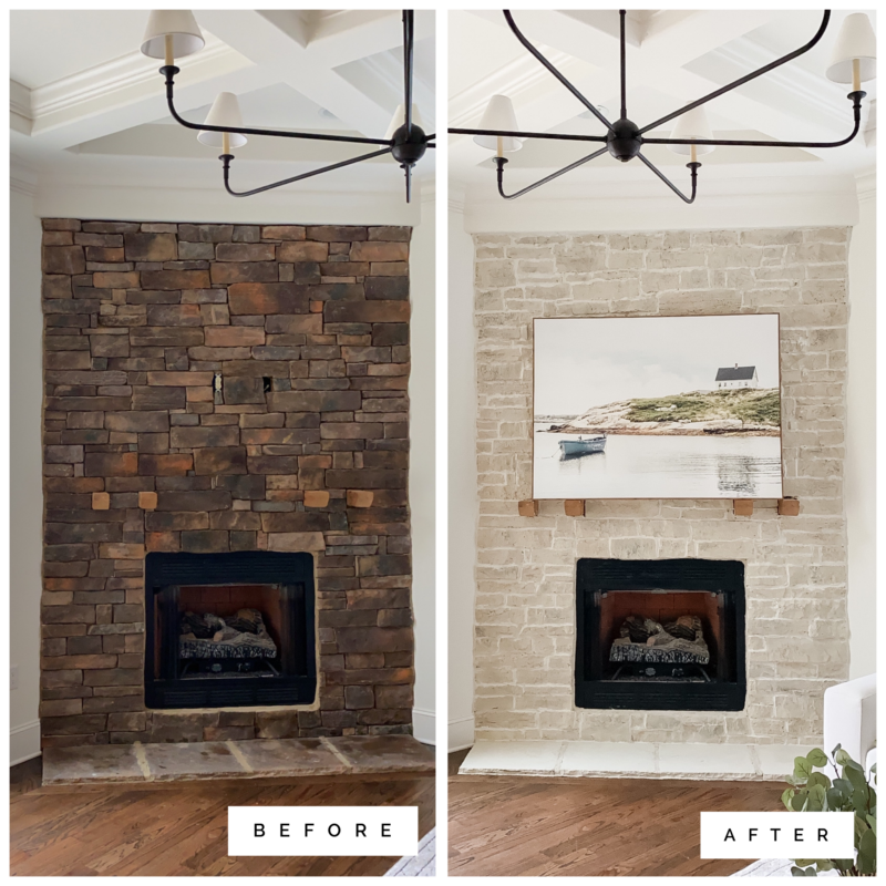 Stone Fireplace Makeover for The Simple 1-to-1 Mix That Transforms Dark Stone Fireplaces