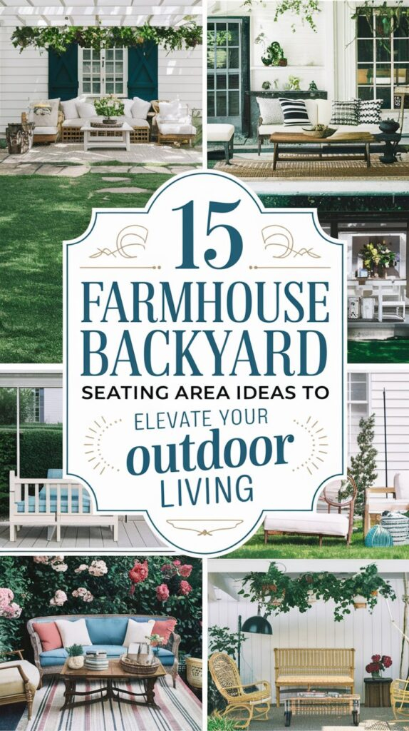 15 Farmhouse Backyard Seating Area Ideas To Elevate Your Outdoor Living ... intended for How Ergonomic Backyard Seating Reduces Stress and Elevates Everyday Living