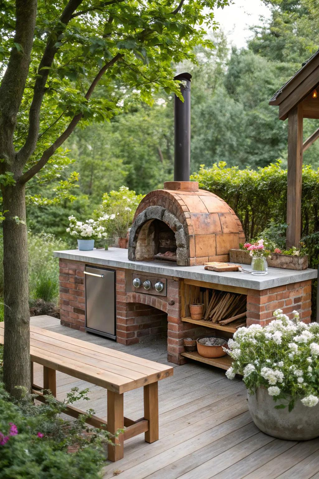 17+ Charming Rustic Outdoor Kitchen With Pizza Oven Ideas throughout Outdoor Kitchen With Pizza Oven