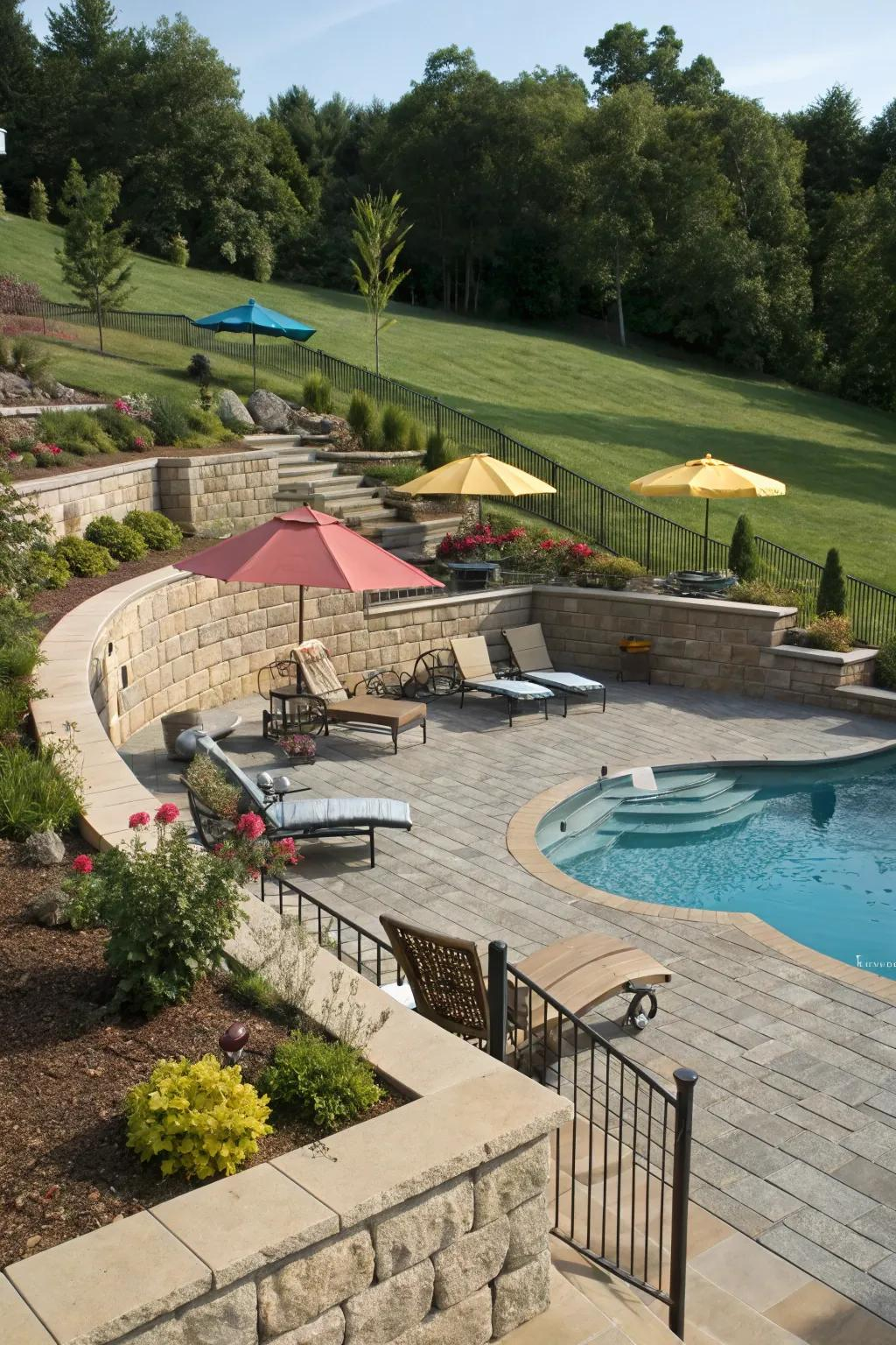 20+ Creative Retaining Wall Ideas For Sloped Backyards intended for How to Turn a Sloped Backyard into a Pool Paradise with Retaining Walls