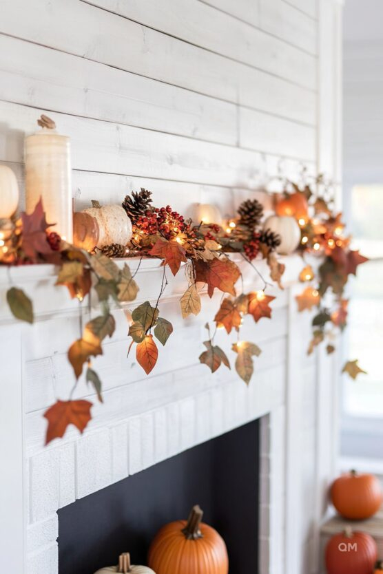 25+ Fall Mantel Decor Ideas That Turn Your Fireplace Into A Focal Point ... inside How to Create a Stunning Fall Focal Point With Natural Mantel Elements