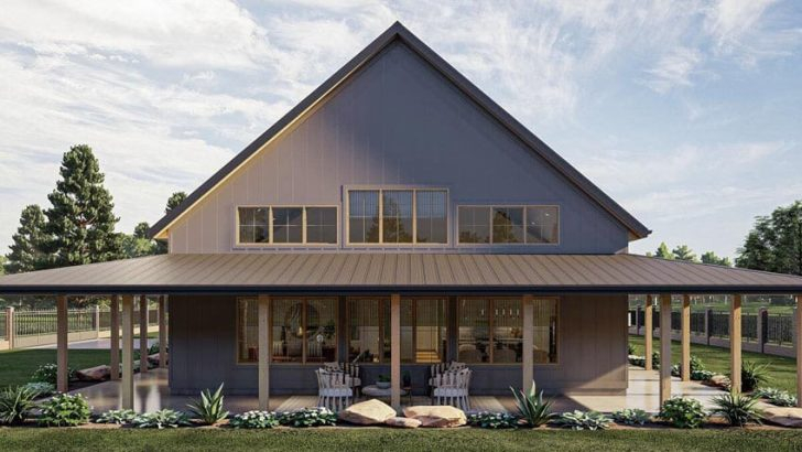 Barndominium House Plan With Wrap Around Porch in Why Small Homes with Wrap Around Por. Designing the Perfect 8 Foot Deep Wrapches Are Trending This Year