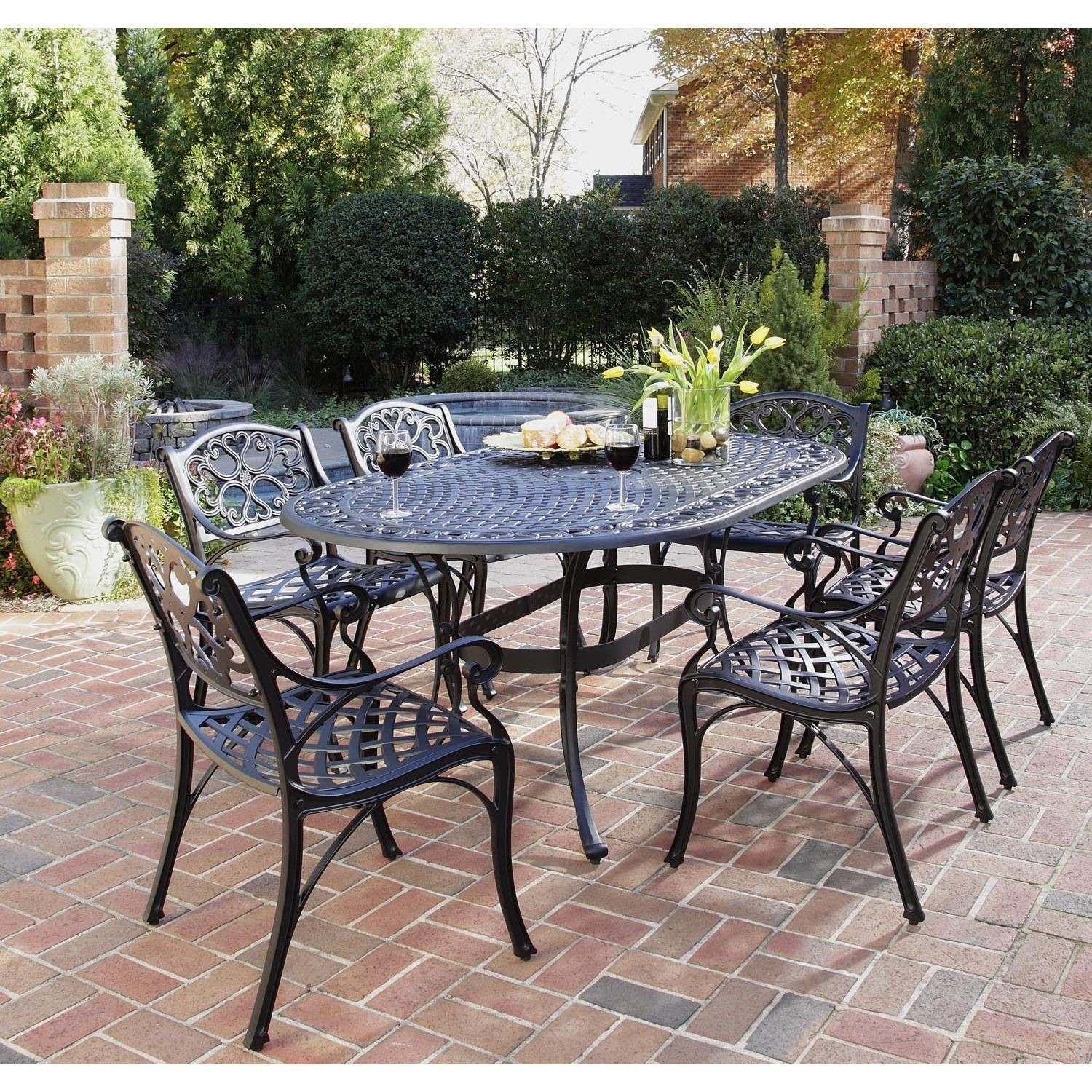 Cast Iron Patio Furniture Sets - Ideas On Foter regarding Cast Iron Outdoor Table Set