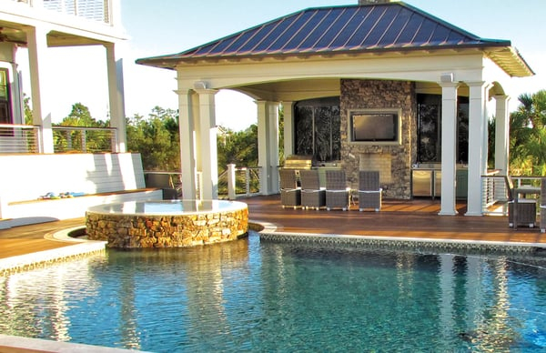 Custom Poolside Kitchen Layouts: Planning Ideas throughout Small Yard Outdoor Kitchen And Pool