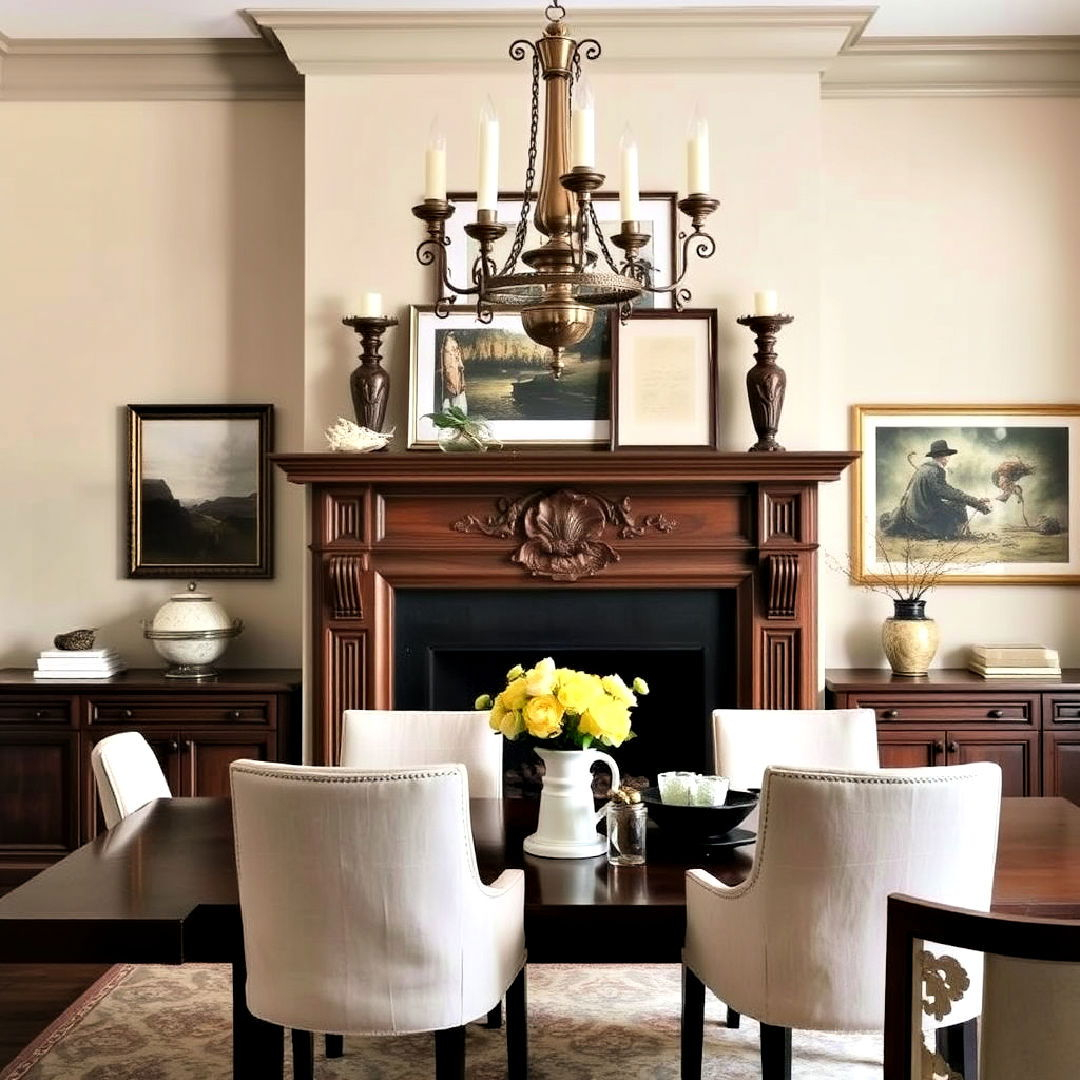 Dining Room With Fireplace And Sitting Area pertaining to Rustic to Contemporary Dining Room Fireplace Designs for Every Home Style