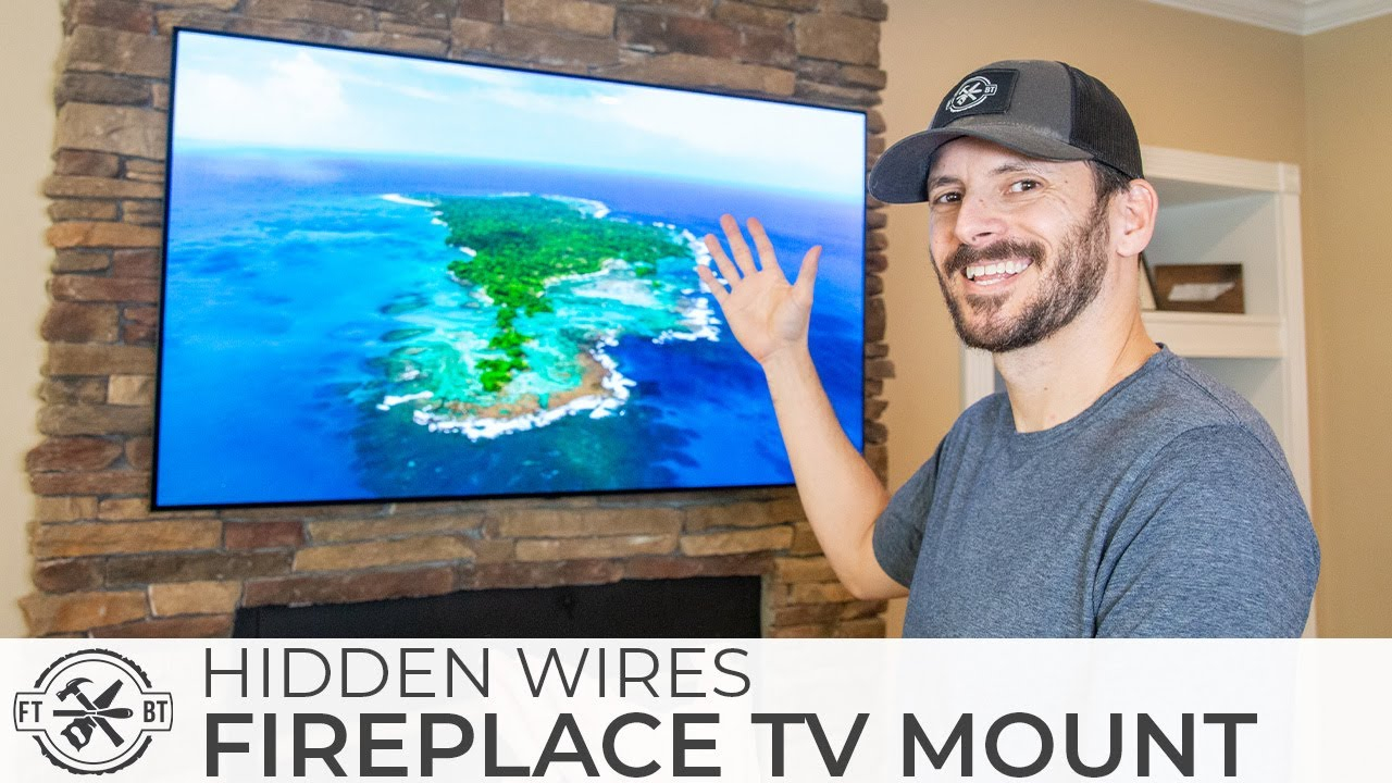 How To Mount A Tv Above A Fireplace And Hide Wires - Youtube throughout Can You Hang A Tv Above A Wood Fireplace