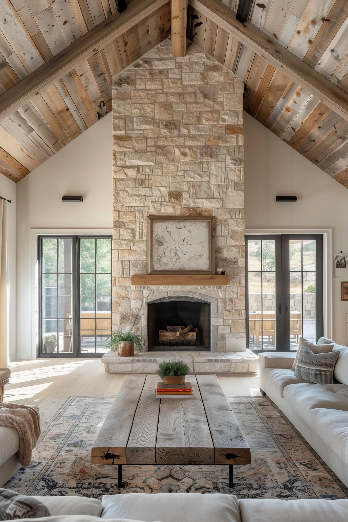 Modern Rustic Fireplace Ideas regarding Dining Room With Fireplace Ideas