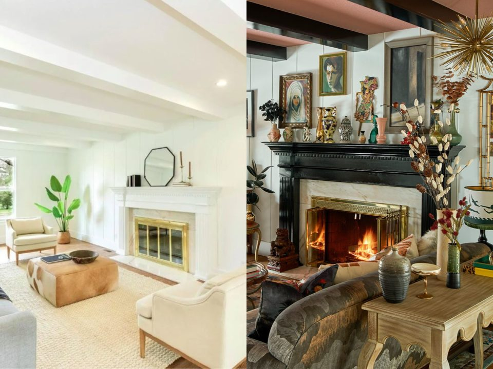 Painting Living Room Before And After intended for Before And After Awkward Living Room Layout With Fireplace