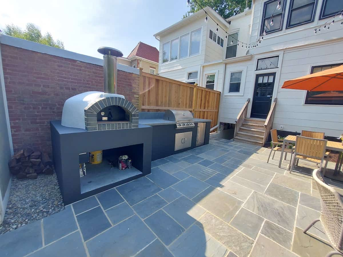 Pizza Oven, Patio And Outdoor Kitchen - Professional Landscape Design ... pertaining to The Real Cost of Building an Outdoor Kitchen with a Pizza Oven and How to Budget for It