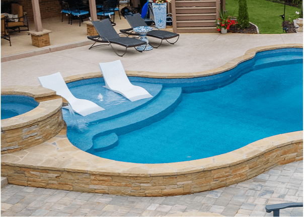Pool Tanning Ledges | Vinyl & Fiberglass | Latham Pools with Above Ground Pool With Tanning Ledge