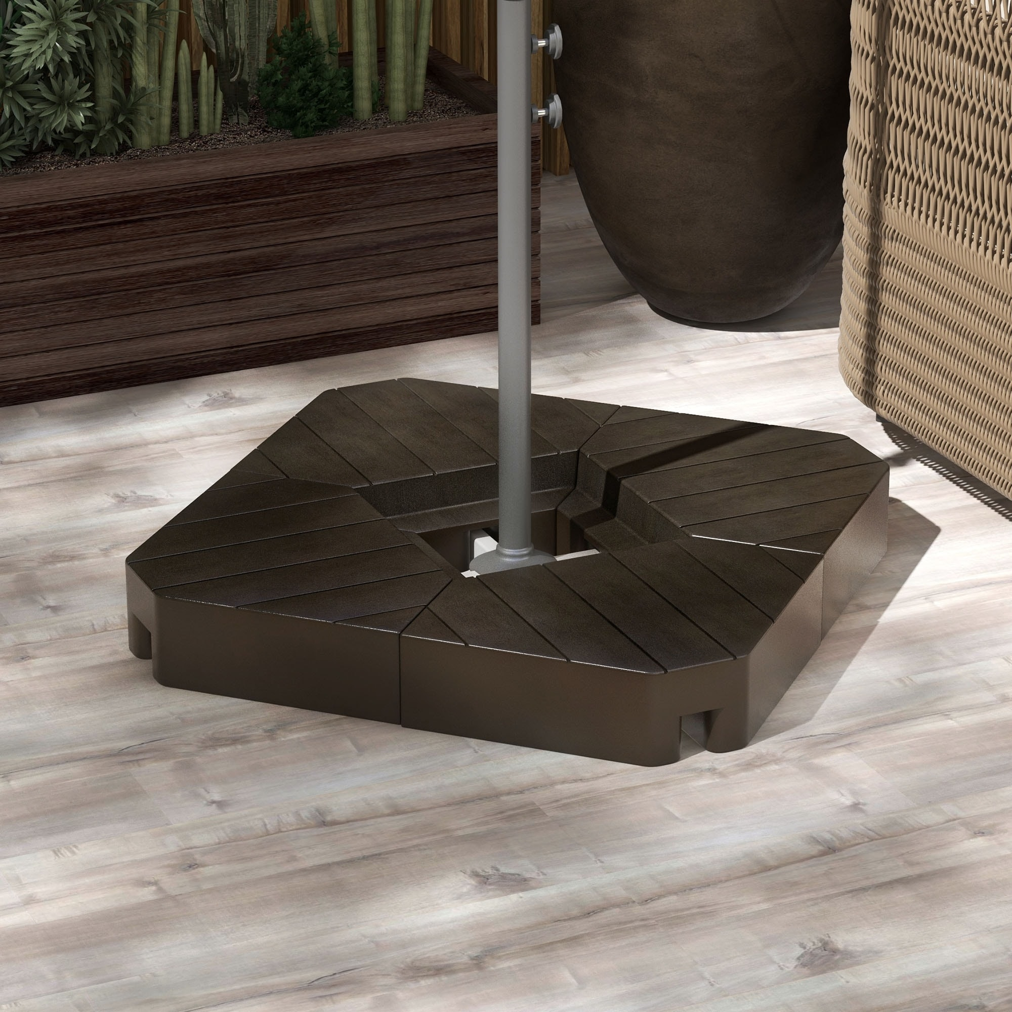 Purple Leaf Outdoor Patio Umbrella Base In Ground - 10.8" X 10.8" - Bed ... in Heavy Outdoor Furniture For Windy Areas