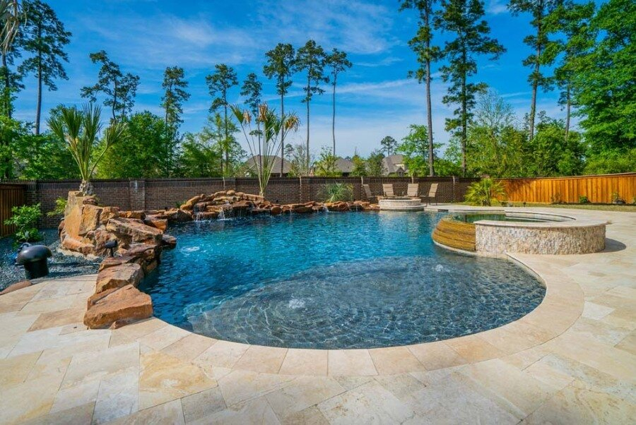 Tanning & Baja Shelf Builders - Sun Ledge Builders North Houston ... with Above Ground Pool With Tanning Ledge