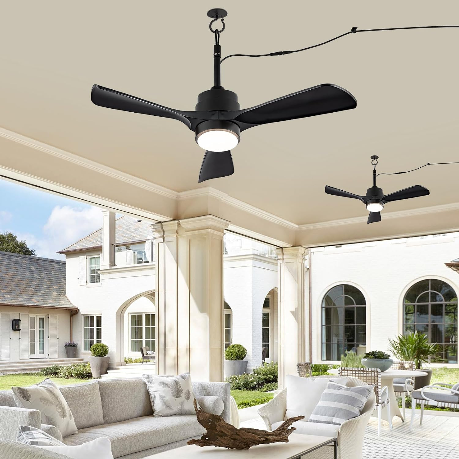 Amazon.com: Zimofll 42" Outdoor Ceiling Fan For Patios With Light ... in Rustic Outdoor Ceiling Fan Styles