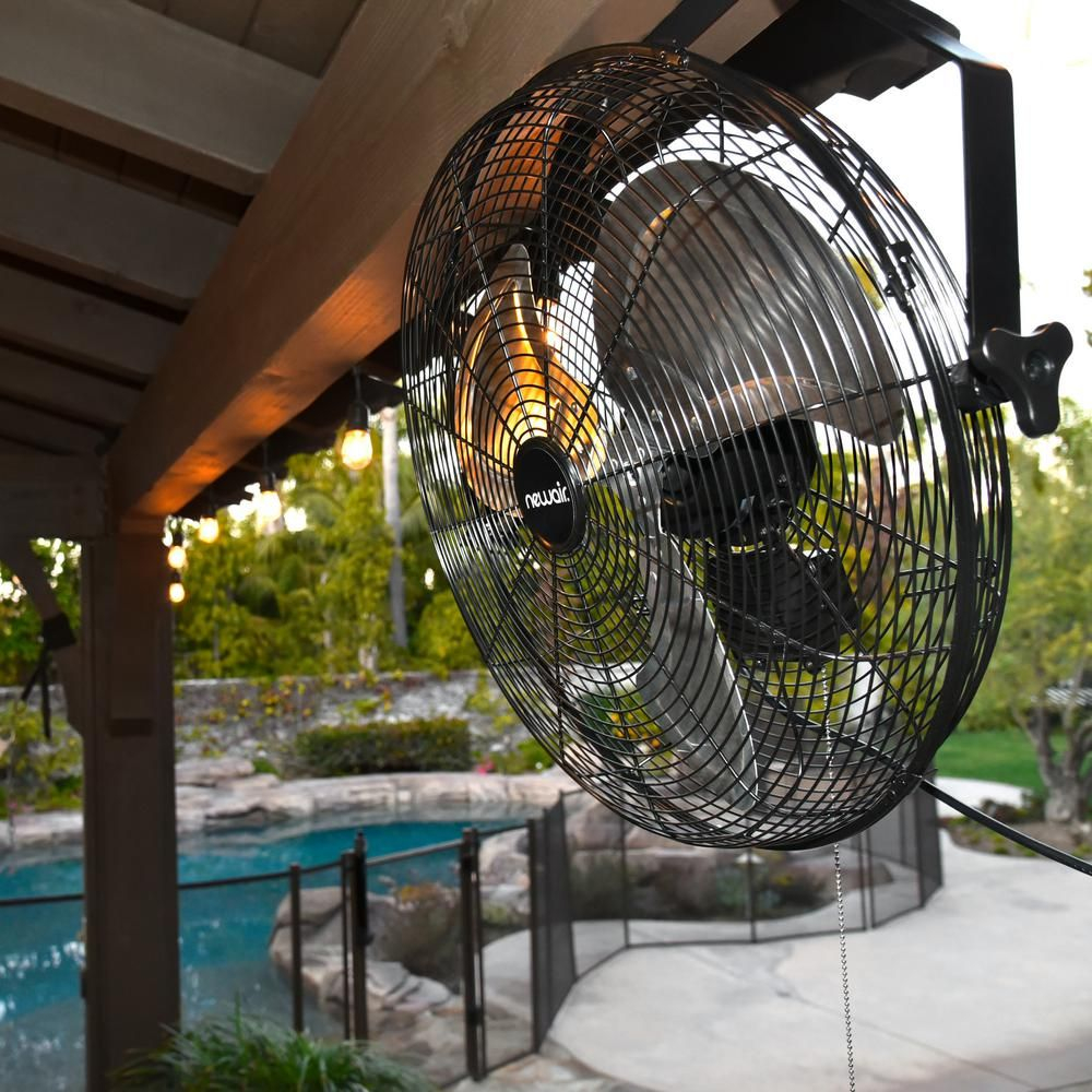 Newair 18 In. Outdoor Rated High Velocity Wall Mounted Fan With 3 F-N ... intended for Navigating Wet Location Ratings For Outdoor Fans In Exposed Patio Environments