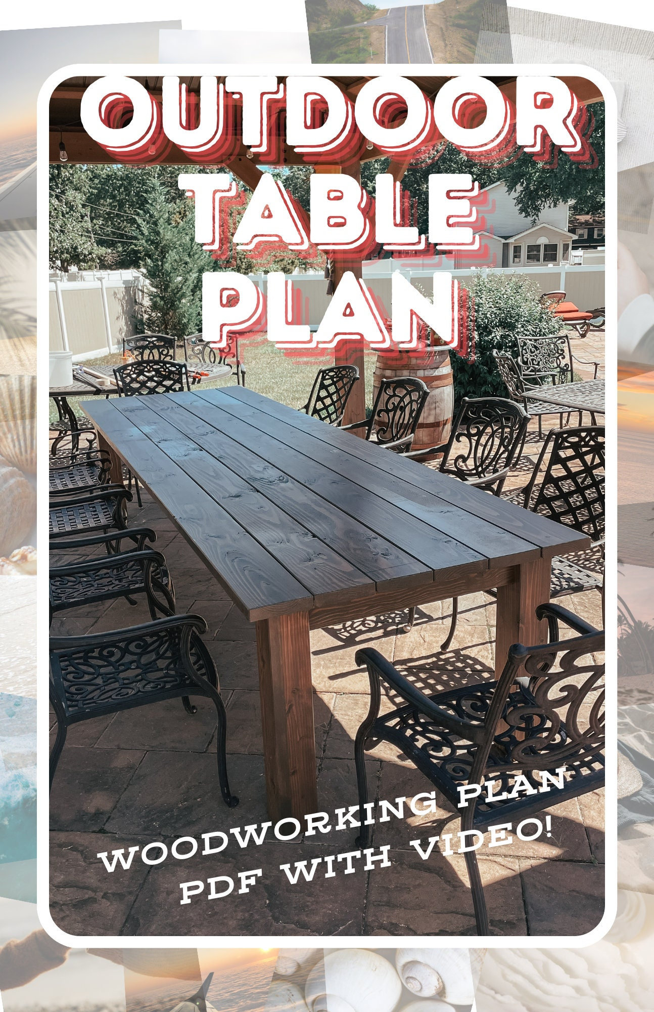 Outdoor Table .Pdf | Original Design | Woodworking Diy Plan With Video ... with regard to Simple woodworking projects for custom outdoor tables you can build this weekend