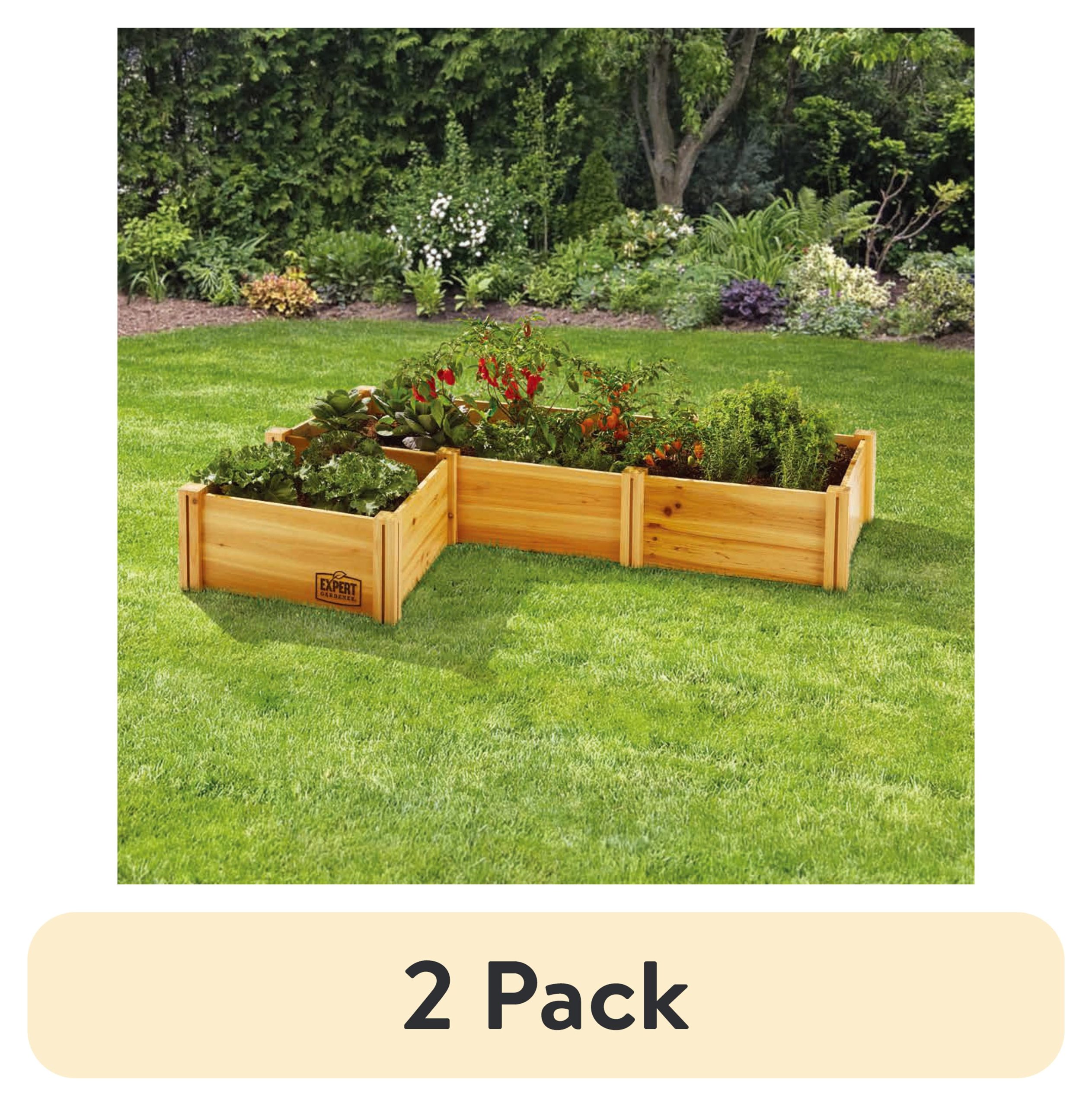 (2 Pack) Expert Gardener Outdoor Wood Garden Bed, 7.4 Ft L X 2 Ft W X ... with regard to How Master Gardeners Choose Between Wood Metal and Bamboo for Outdoor Plant Displays