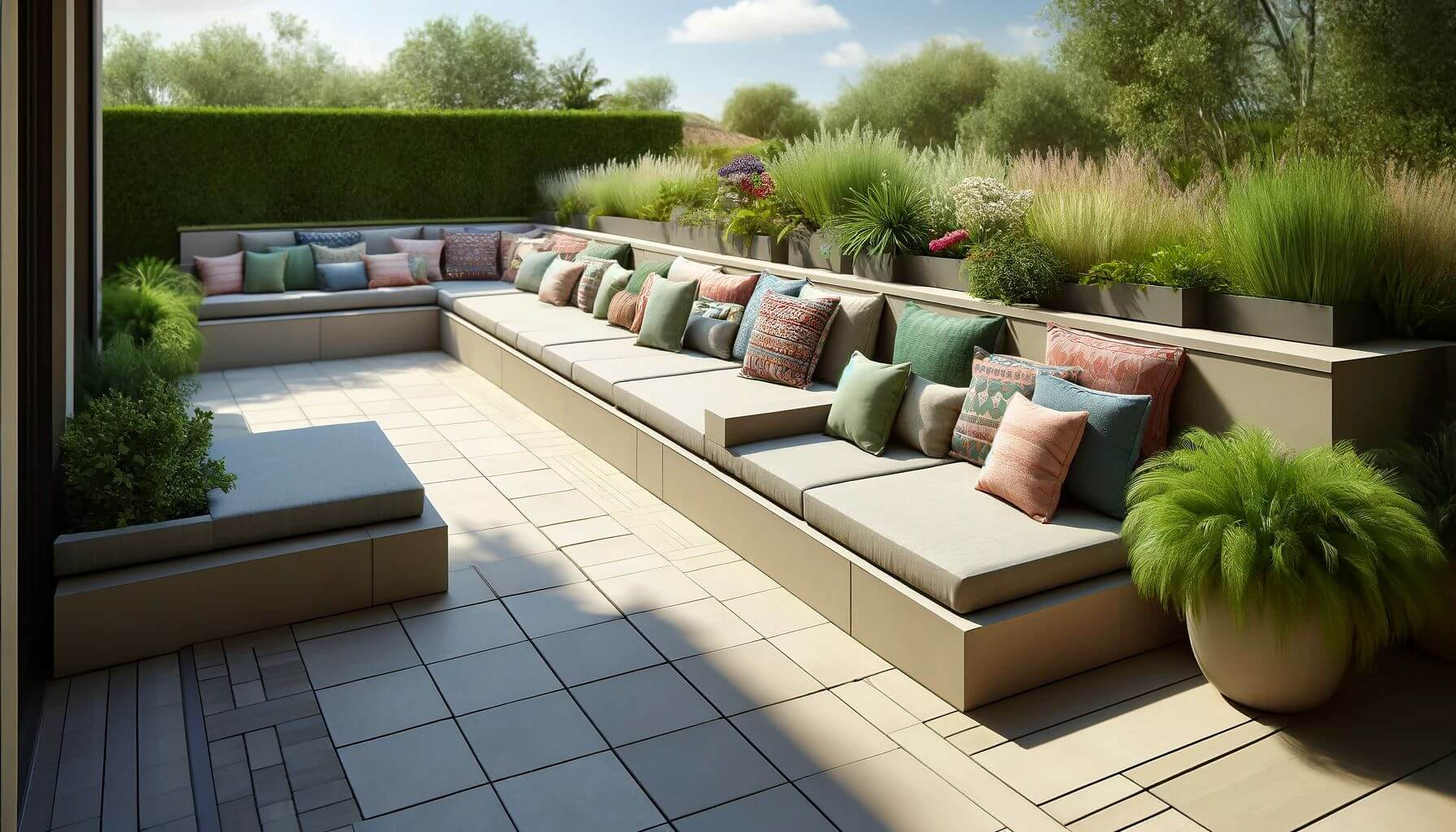 21 Creative Rectangle Patio Design Ideas Perfect For Any Home - Gws ... within Outdoor End Table For Lounge Chairs