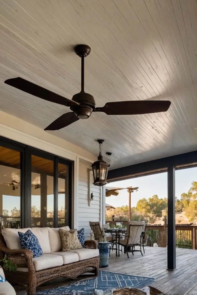 27 Cozy Covered Patio Ideas To Transform Your Outdoor Living Space ... pertaining to Outdoor Ceiling Fan Buying Guide