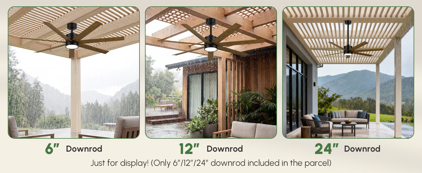 56 Inch Wet-Rated Outdoor Ceiling Fan With Light, All-Weather High Cfm ... in What weather testing standards actually mean for your outdoor ceiling fan placement