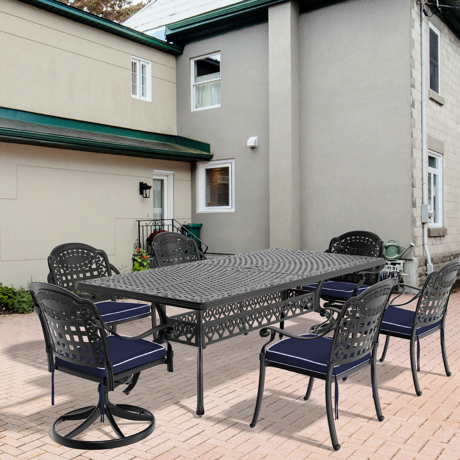 Aluminum Outdoor Dining Set With 6 Seating | Perfect For Garden Parties ... for Aluminum Outdoor Dining Set Pros And Cons