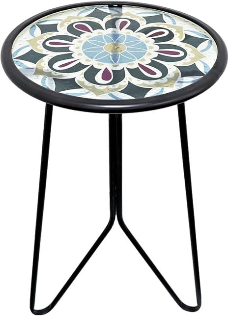 Amazon.com: Liffy Outdoor Side Tables, 12" Weather Resistant Metal ... intended for Outdoor Side Table For Plant Display