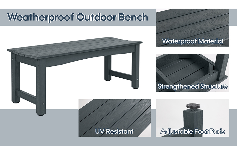 Amazon.com: Sunnibety Weatherproof Hips Outdoor Bench, 2-Person Patio ... inside Non Toxic Outdoor Furniture Finish