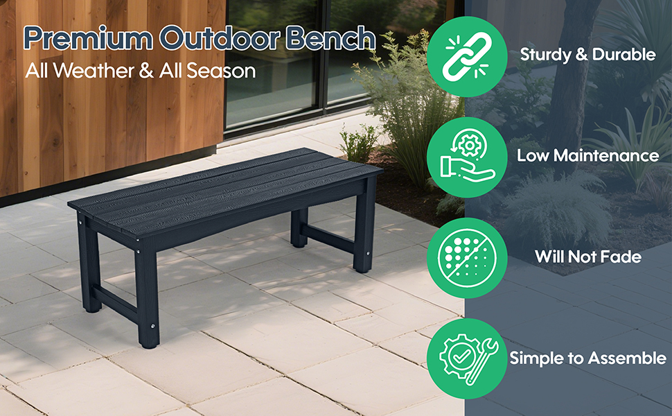 Amazon.com: Sunnibety Weatherproof Hips Outdoor Bench, 2-Person Patio ... within How to Weatherproof Your Garden Bench Without Exposing Yourself to Toxins