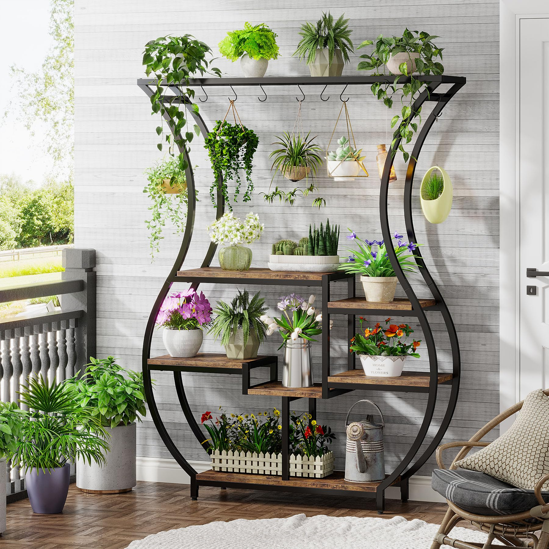 Amazon.com : Tribesigns 6-Tier Plant Stand, 70.9 Inch Tall Plant Shelf ... inside Tiered Outdoor Plant Stand