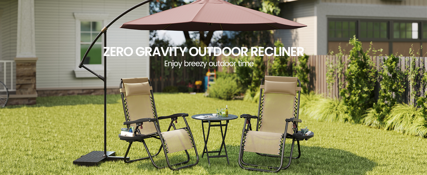 Amazon.com: Yaheetech Zero Gravity Recliners Outdoor Adjustable Folding ... throughout Outdoor Lounge Chair With Canopy