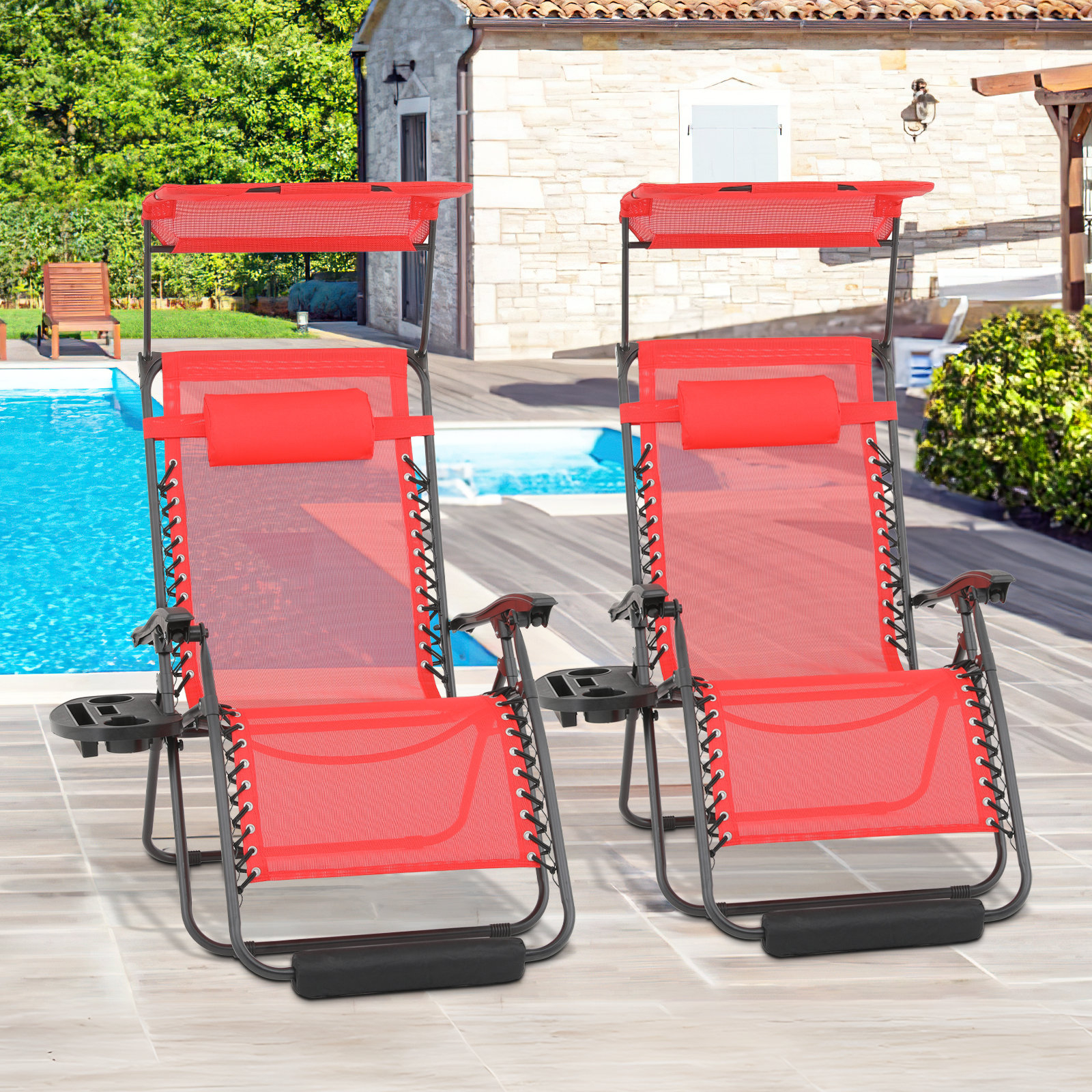 Arlmont & Co. 29" Zero Gravity Chairs, Folding Outdoor Patio Recliners ... with regard to Why More People Are Trading Traditional Lawn Furniture for Canopy Recliners in 2026