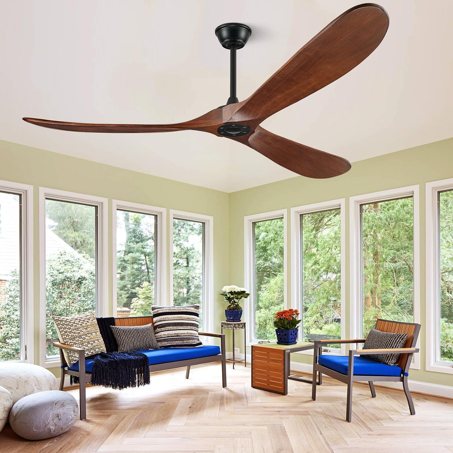 Boosant 60 Inch Ceiling Fan Without Light, Ceiling Fan No Light With ... inside The Quiet Revolution Inside Modern Outdoor Ceiling Fan Motors and Smart Home Integration