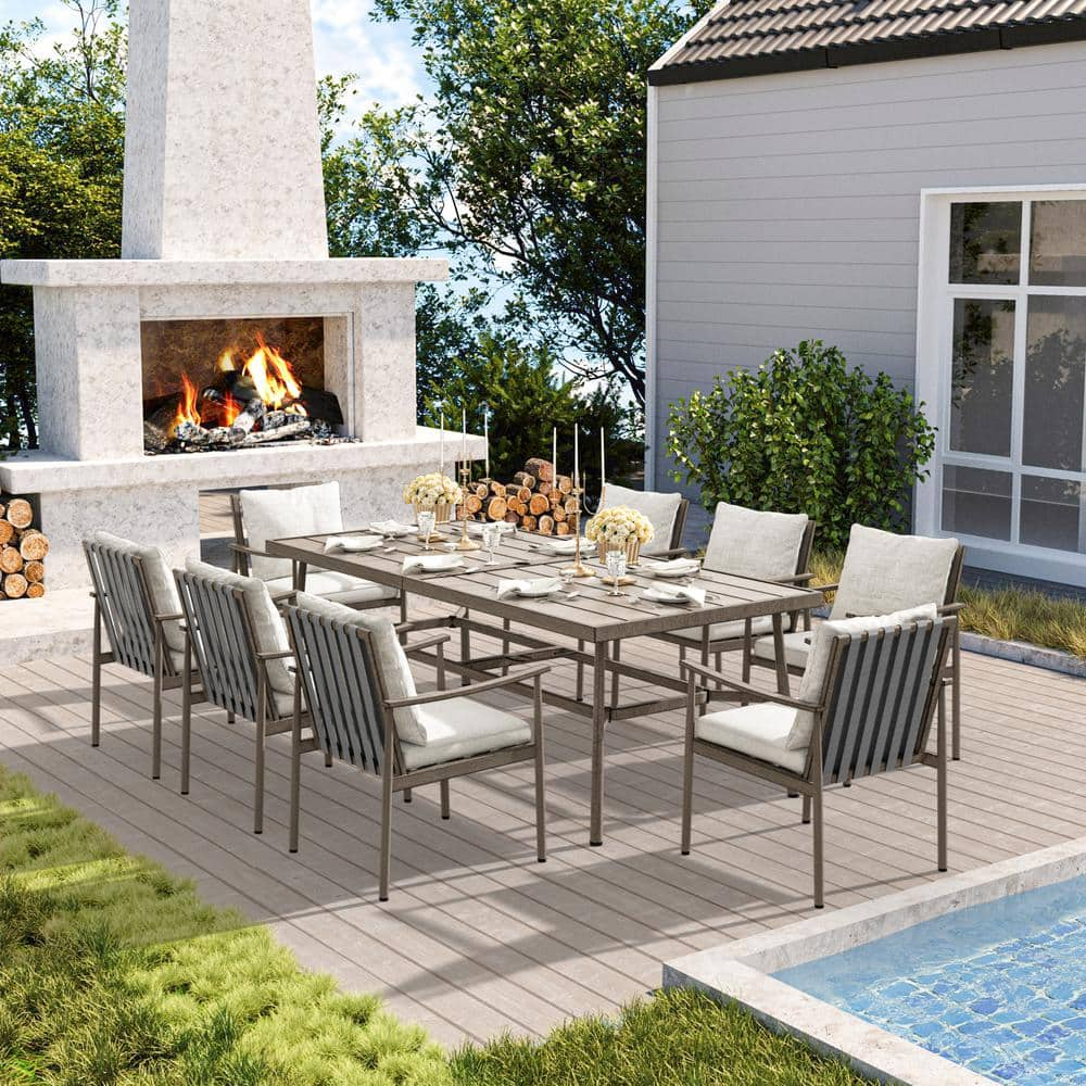 Chillpavilion Sunset Retreat 9-Piece Aluminum Outdoor Dining Set With ... with What Years of Testing Reveal About Aluminum Outdoor Dining Sets