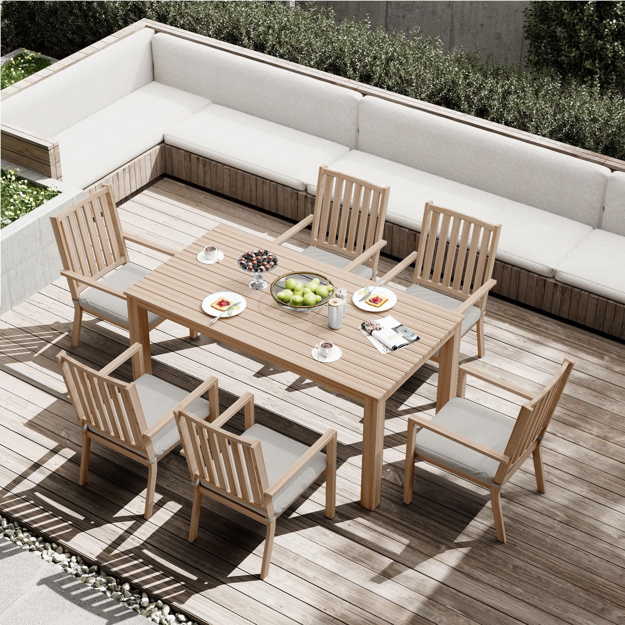 Cozyhome Aluminum 7 Pieces Patio Dining Sets, Outdoor Dining Table With ... for Aluminum Outdoor Dining Set Pros And Cons
