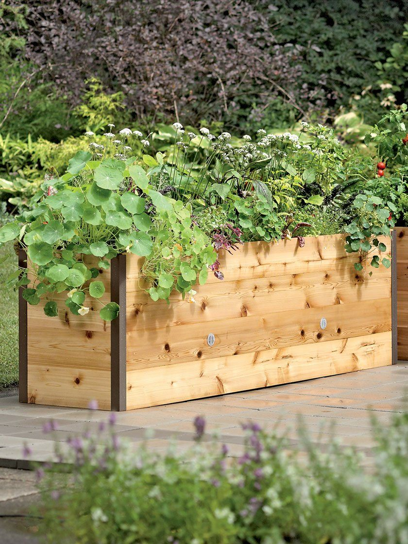 Gardeners Supply | Wood Container Gardening for Tiered Outdoor Plant Stand