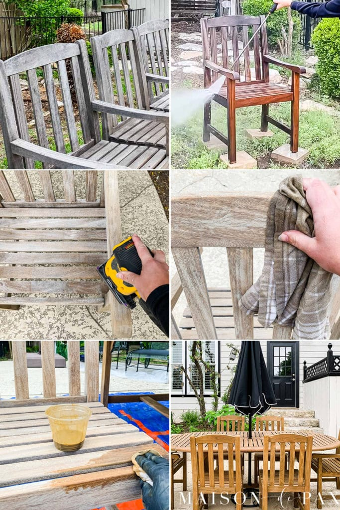 How To Restore Teak Furniture - Maison De Pax with regard to What Years of Restoring Outdoor Wood Taught Me About Teak Maintenance